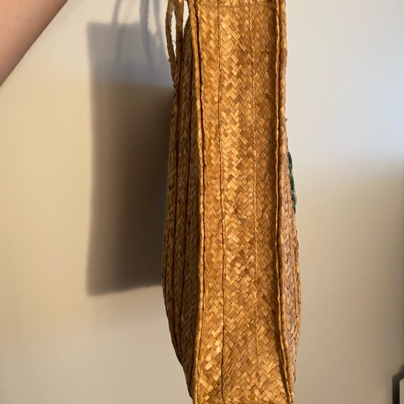 Straw Bag with Floral Design - Picture 3 of 5